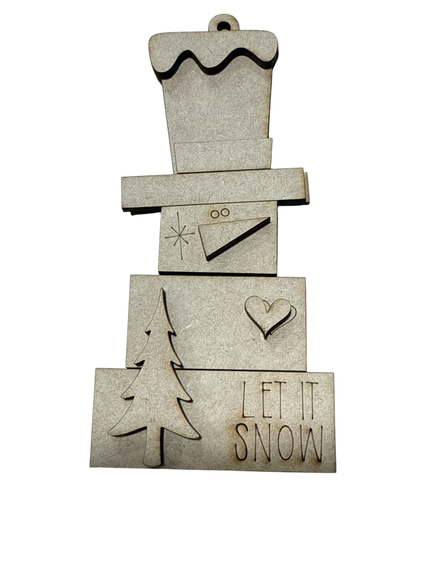 Let It Snow DIY Snowman Ornaments, Unfinished Wood Christmas Craft, Snowman Ornaments, DIY paint your own snowman, Unfinished wooden