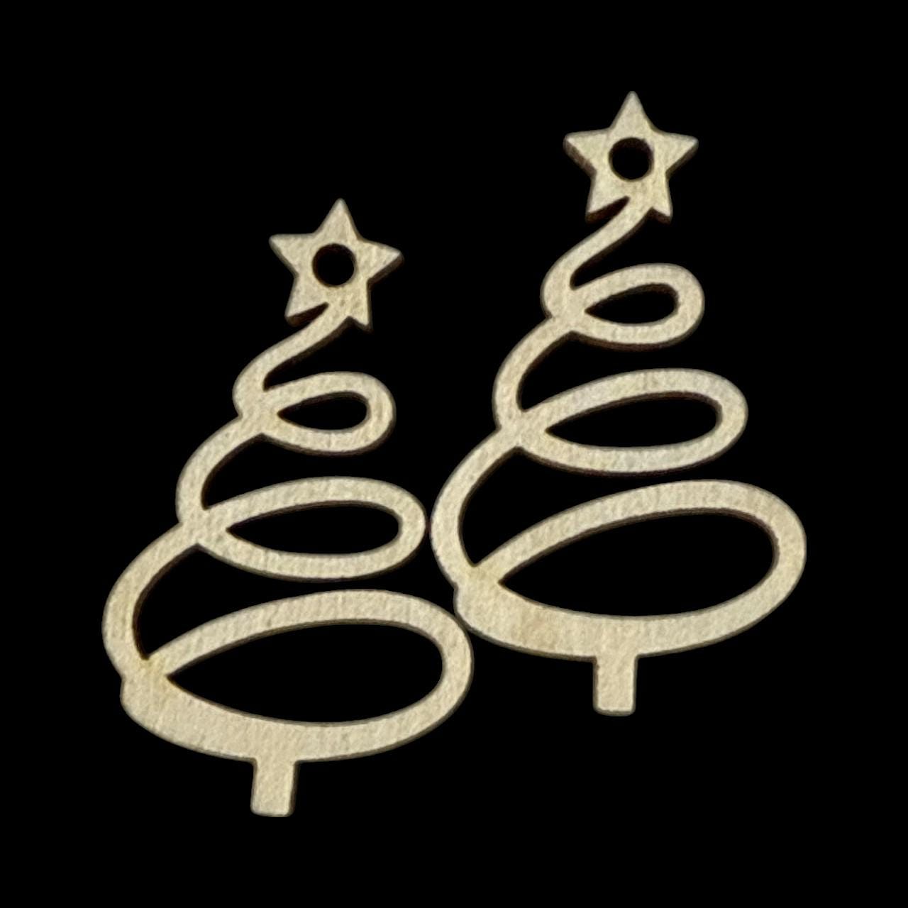 DIY Christmas Reindeer and Swirl Tree Earrings, Unfinished Earrings, Tree Earrings DIY, Paint your own Earrings, Reindeer Earrings, DIY