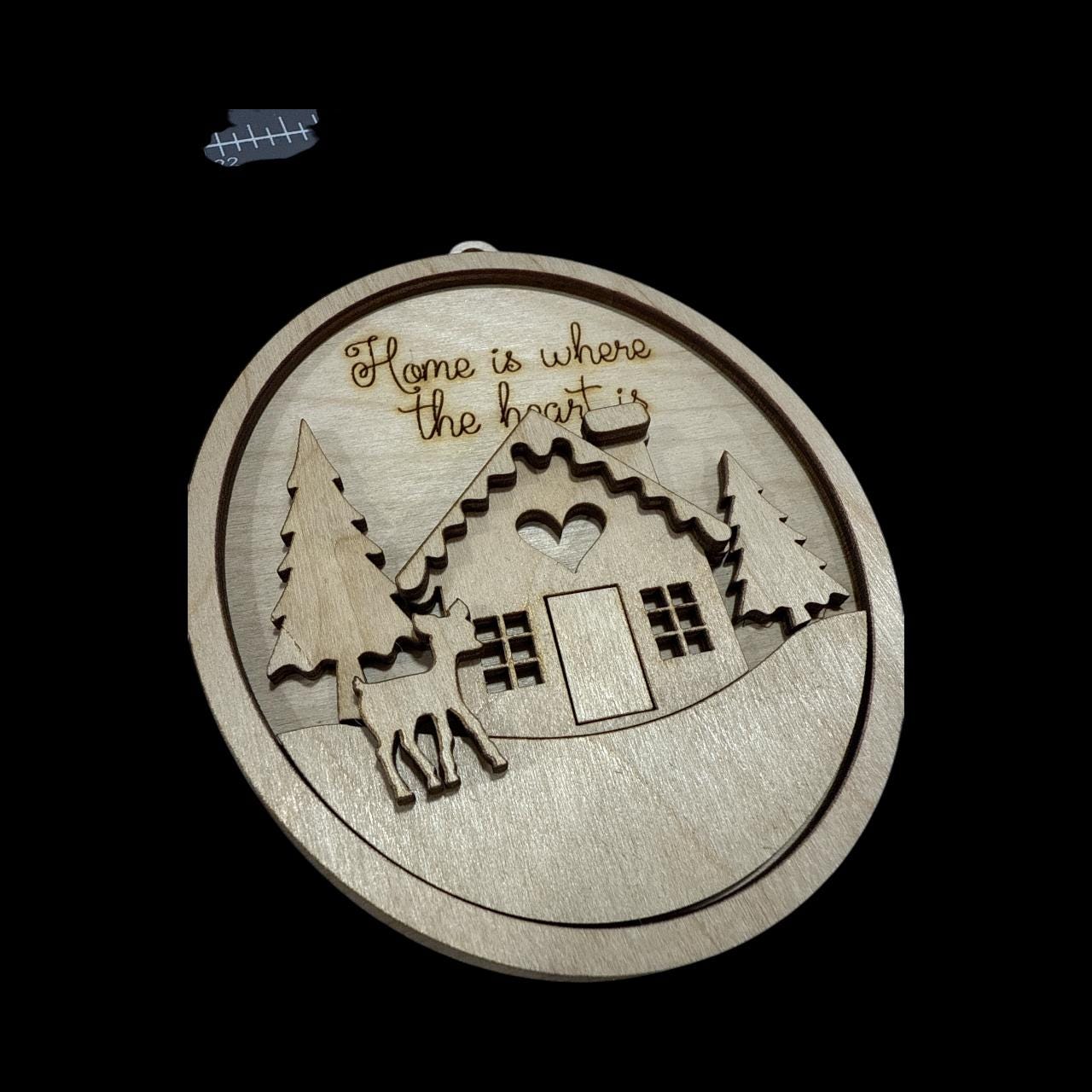 DIY Home is where the heart is, Reindeer DIY Ornaments, Unfinished Wood Christmas Craft, Reindeer and Trees, Paint your own Ornament