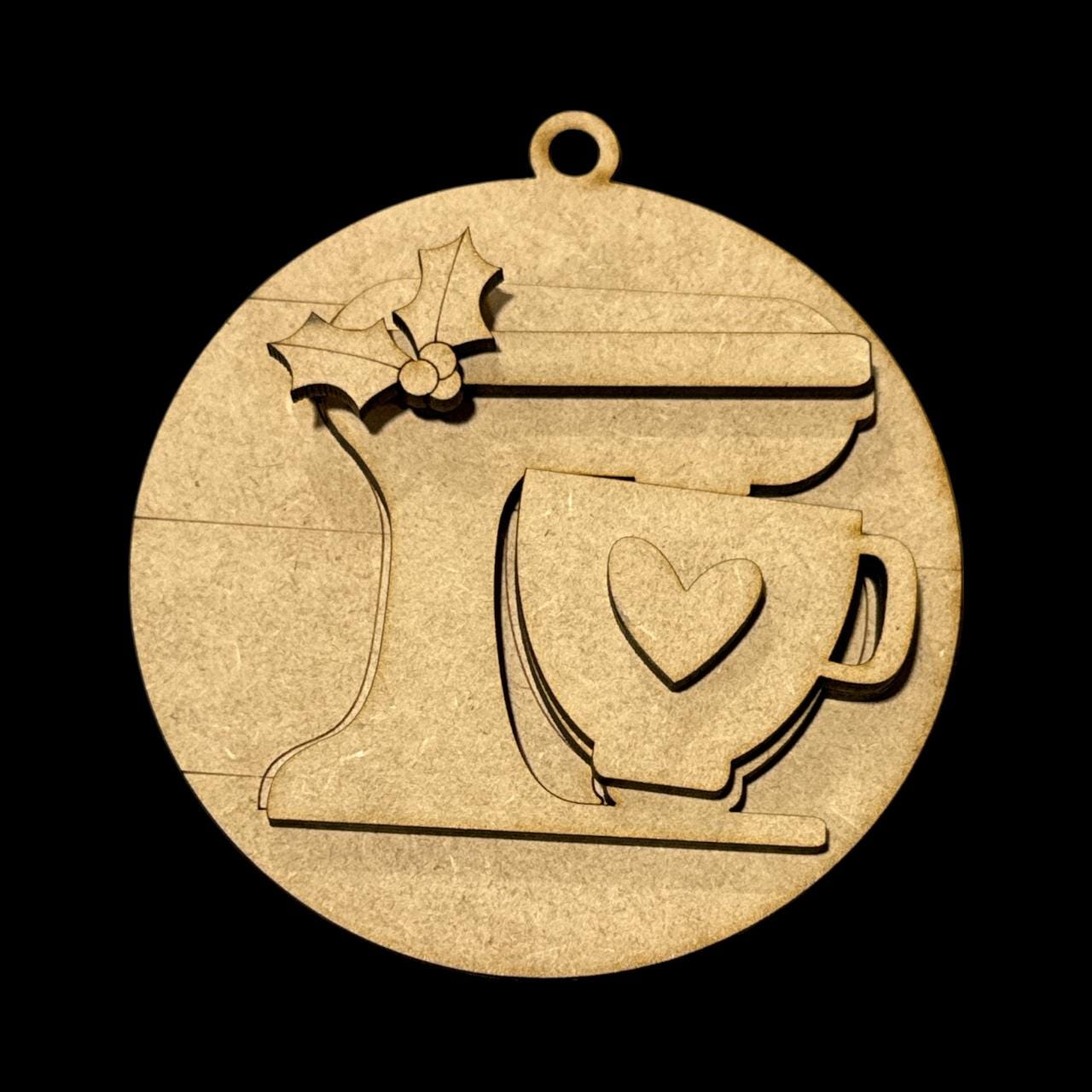 DIY Christmas Baking Spirits Ornaments, Unfinished Wood Christmas Craft, Baking Ornaments, DIY paint your own Rollin Pin, Gingerbread