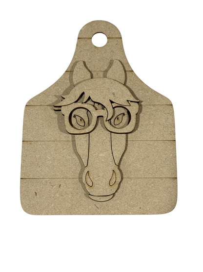 DIY Farm Friends on Cow Tags, Car Charms or Ornaments, Horse Cow Tag Charm, Pig Cow Tag Car Charm, Unfinished Wood Charm
