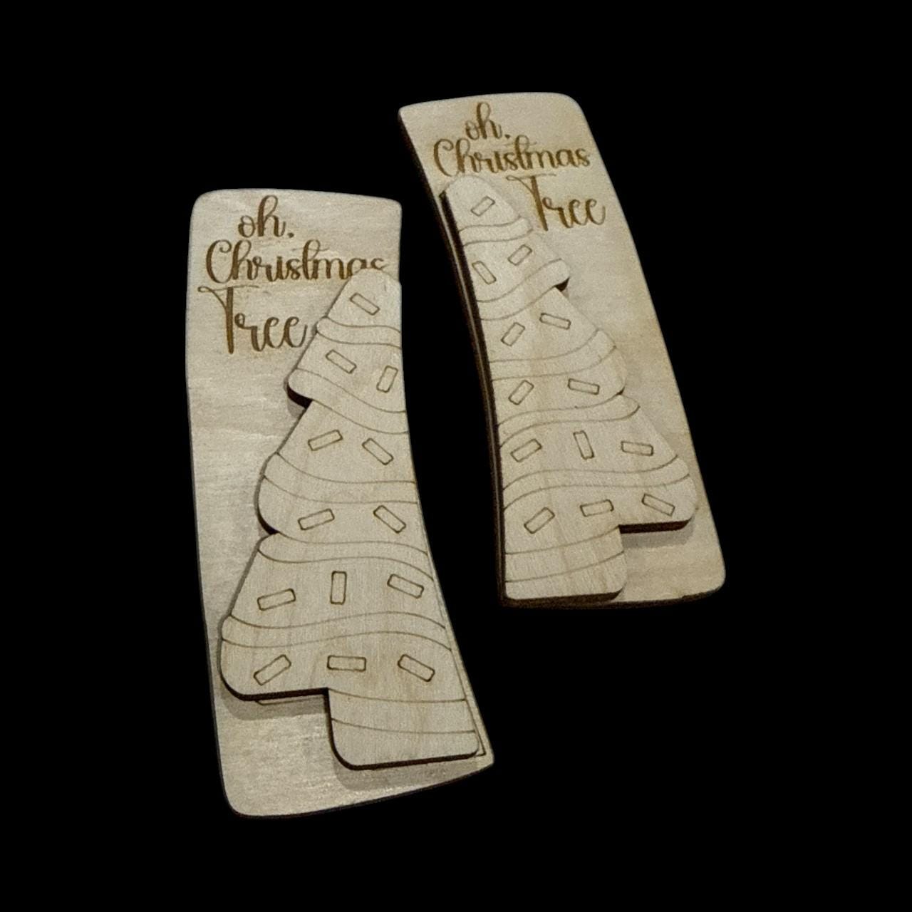 DIY Oh Christmas Tree, Christmas Cake Tree, Claw Clip Unfinished Wood Laser Cut Blank, 4" claw Clip, Sprinkled Tree Claw clip unfinished