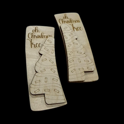 DIY Oh Christmas Tree, Christmas Cake Tree, Claw Clip Unfinished Wood Laser Cut Blank, 4" claw Clip, Sprinkled Tree Claw clip unfinished