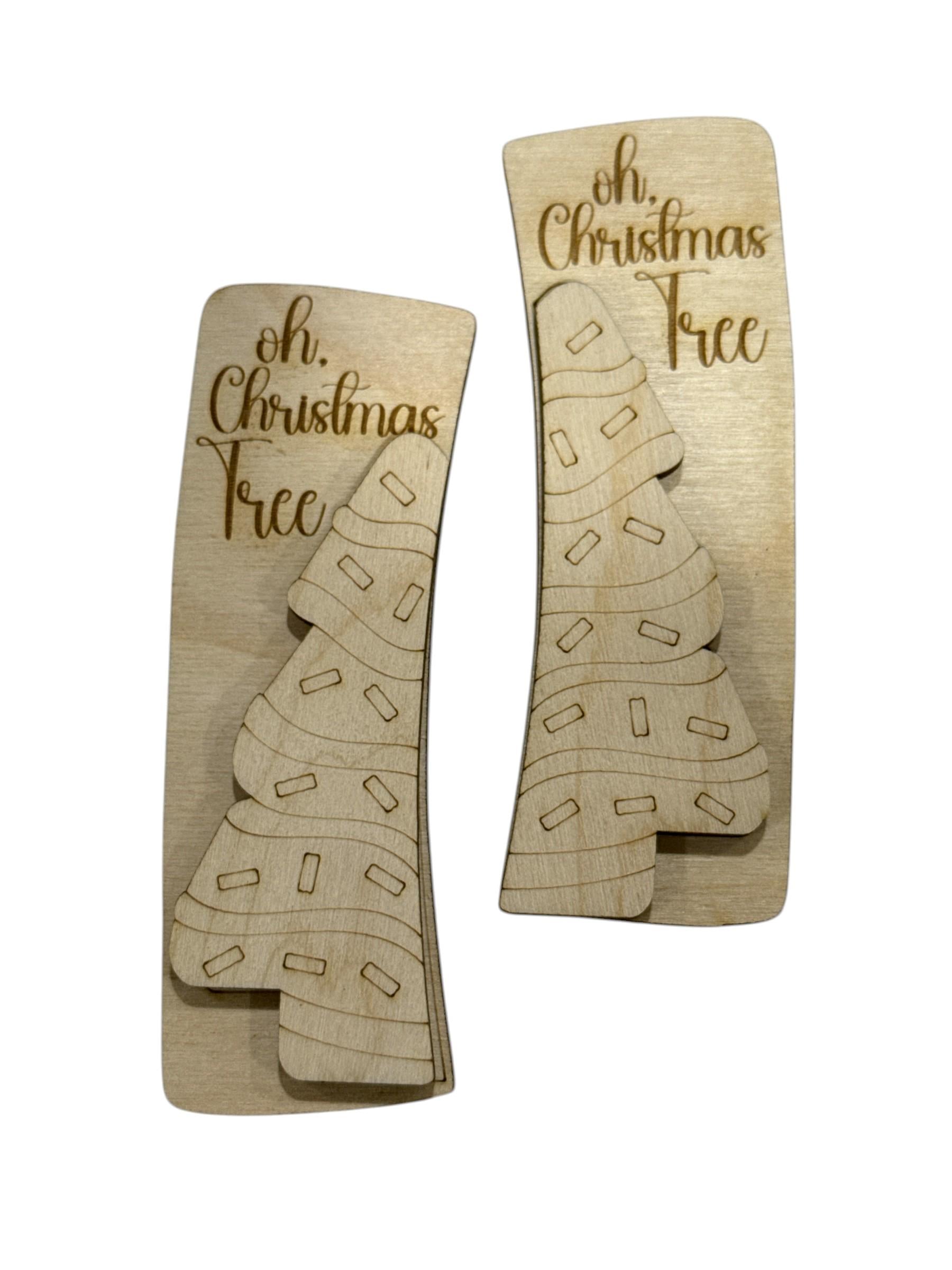 DIY Oh Christmas Tree, Christmas Cake Tree, Claw Clip Unfinished Wood Laser Cut Blank, 4" claw Clip, Sprinkled Tree Claw clip unfinished