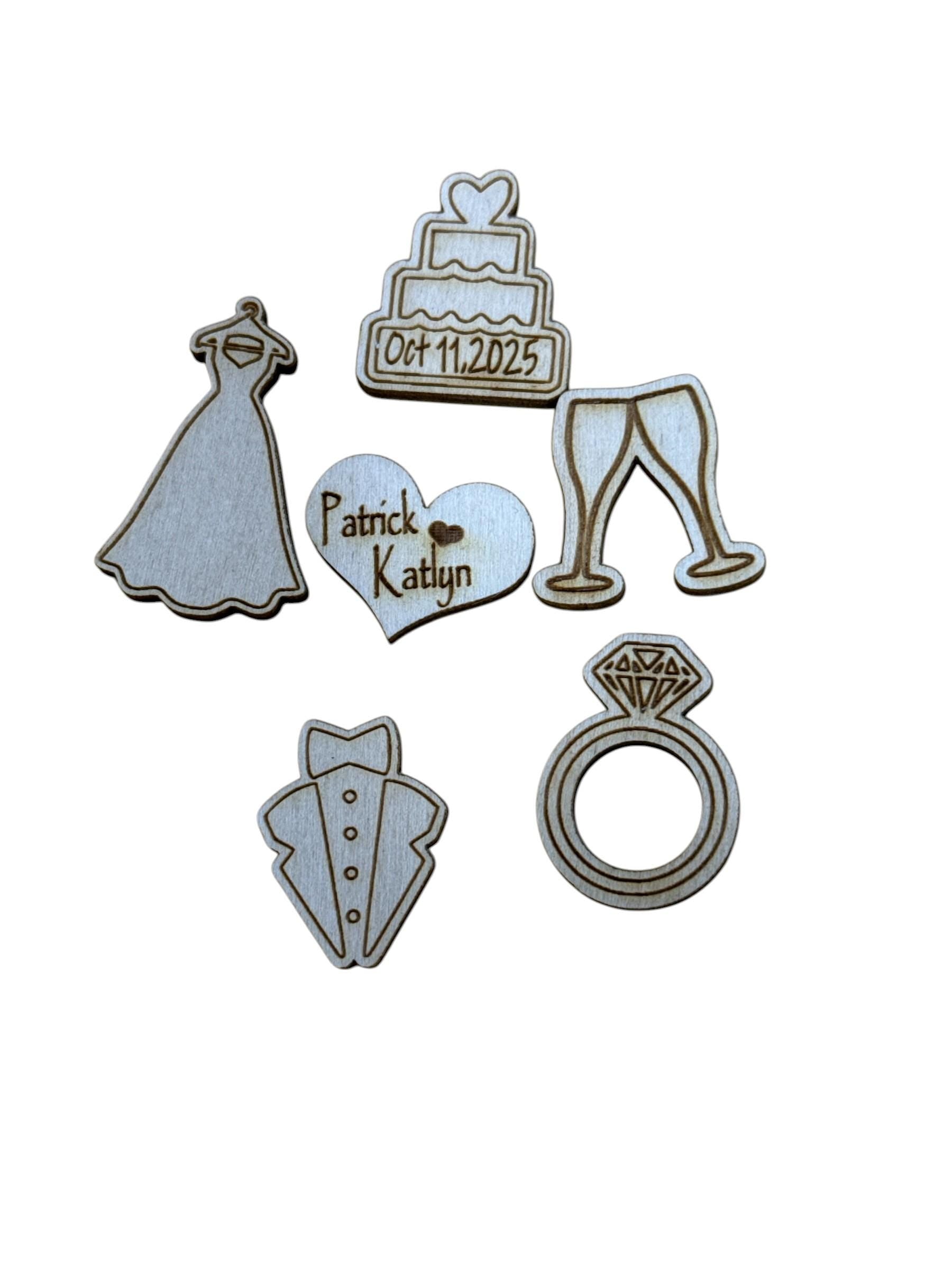 Wedding Shaker DIY Shaker Ornament:Unfinished Acrylic & Wood, Customize, Layered Ornament, Acrylic Shaker, Mr and Mrs. Shaker, 1st Christmas