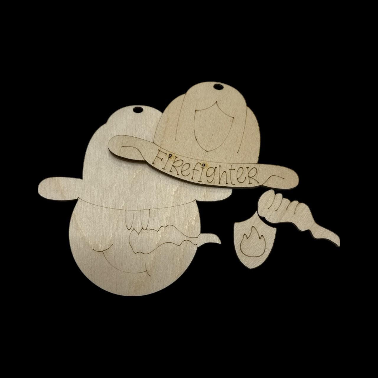 DIY Snowman Ornaments, Fishing, Fireman, Western, Conductor, Engineer, Railroad Unfinished Wood Christmas Craft, Snowman Ornaments, DIY