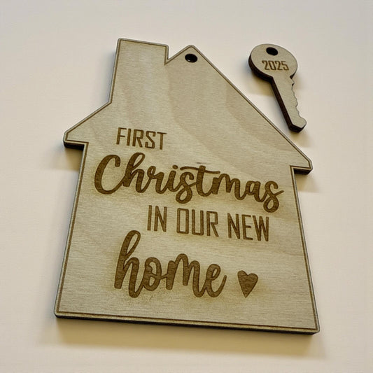 First Christmas in our new home DIY, Unfinished Ornament, Our First Christmas Holiday Ornament