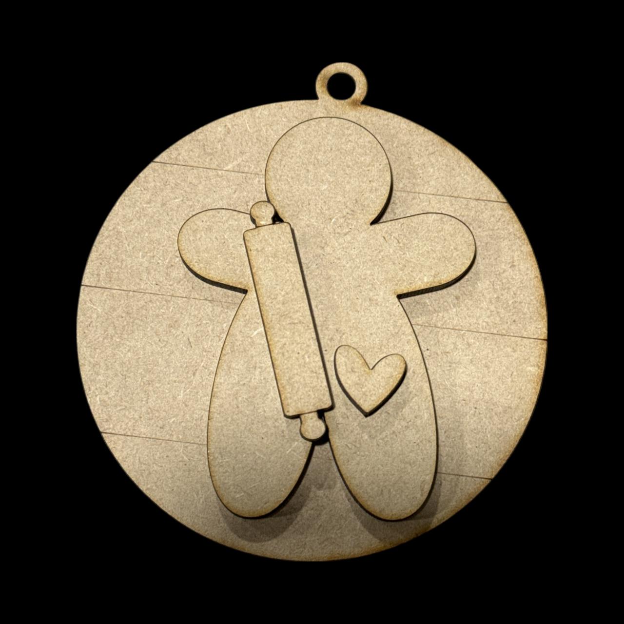 DIY Christmas Baking Spirits Ornaments, Unfinished Wood Christmas Craft, Baking Ornaments, DIY paint your own Rollin Pin, Gingerbread