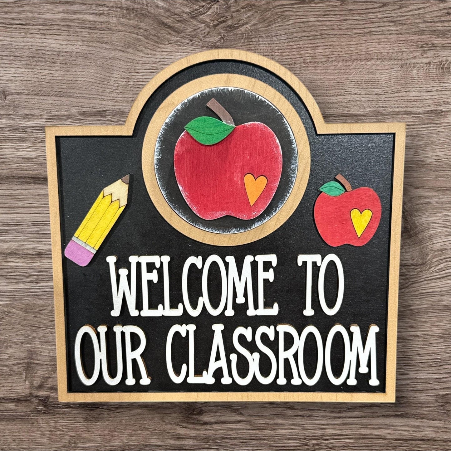Welcome to our Classroom Frame, 3" Round Inserts Frame, Seasonal Interchangeable, Back to School Gifts, Teacher Gift, Desk Organizer