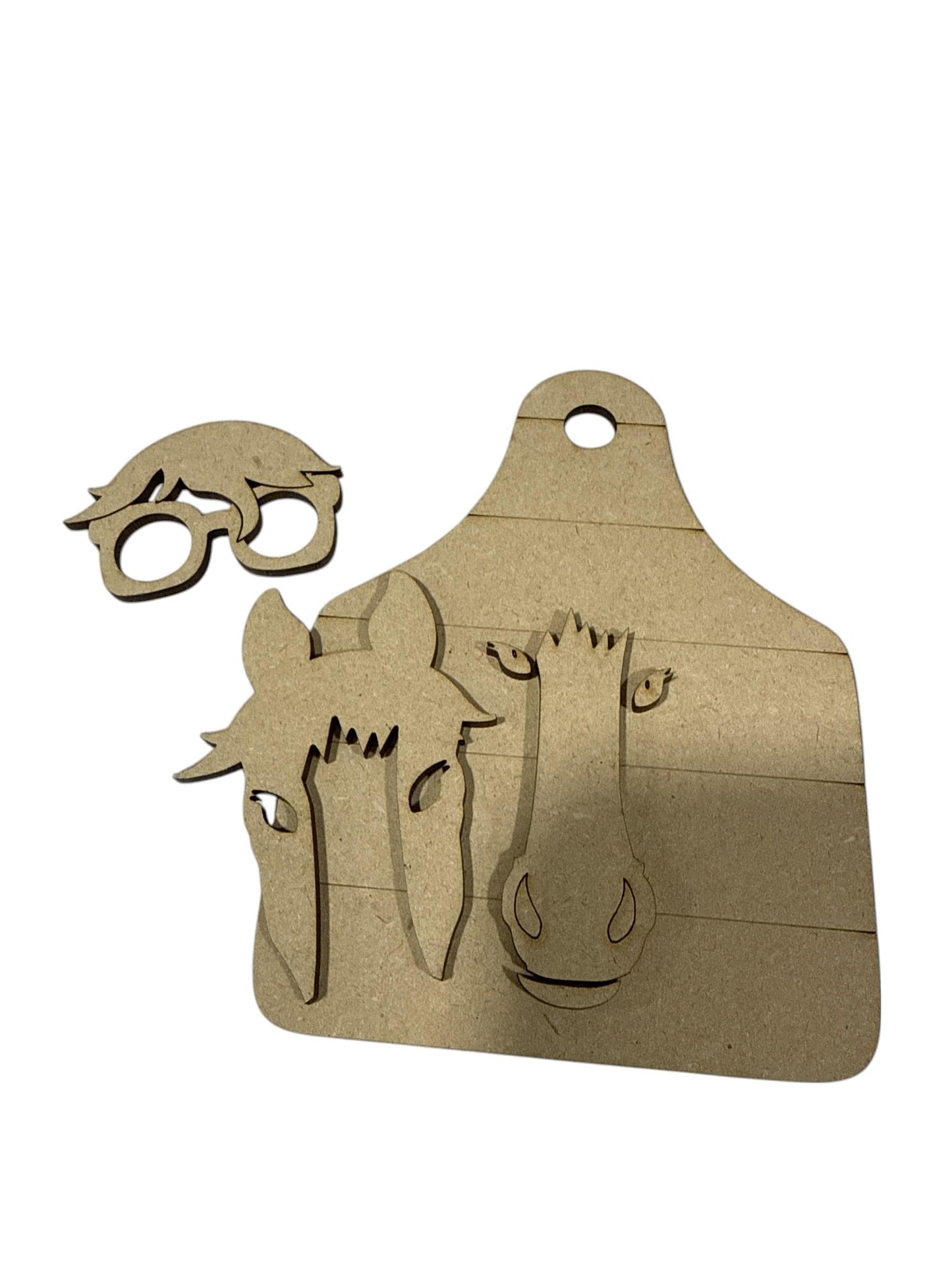 DIY Farm Friends on Cow Tags, Car Charms or Ornaments, Horse Cow Tag Charm, Pig Cow Tag Car Charm, Unfinished Wood Charm