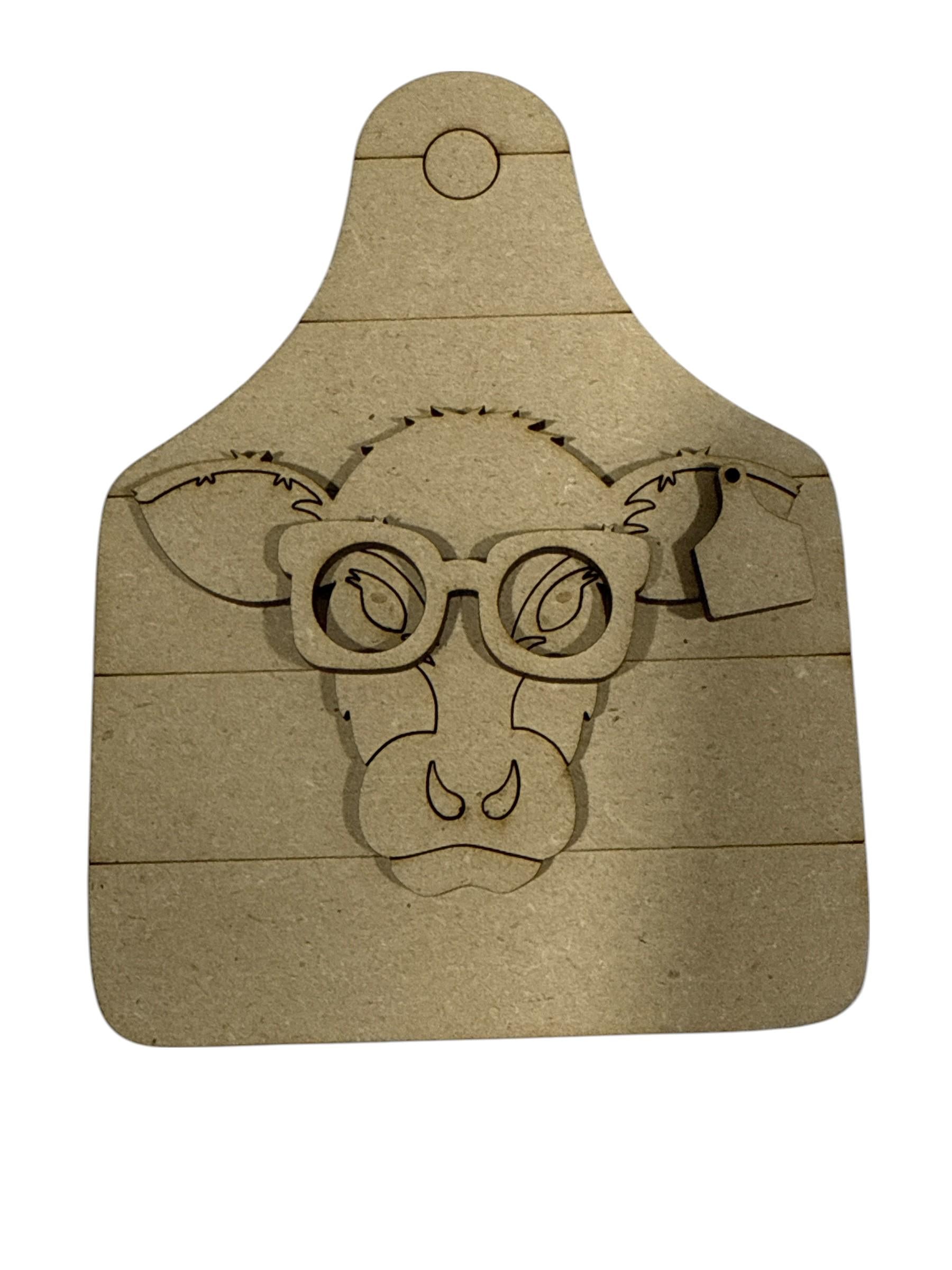DIY Farm Friends on Cow Tags, Car Charms or Ornaments, Horse Cow Tag Charm, Pig Cow Tag Car Charm, Unfinished Wood Charm