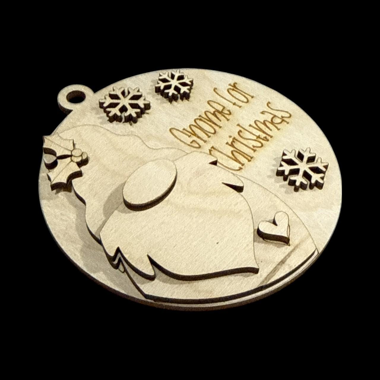 DIY Gnome for Christmas Ornament, Gnome Ornament, Unfinished Wood Christmas Craft, Fun Gnome Ornaments, DIY paint your own Gnome