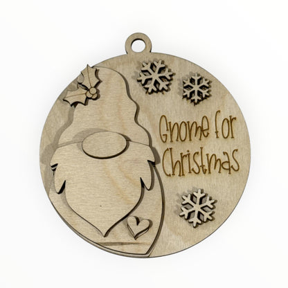 DIY Gnome for Christmas Ornament, Gnome Ornament, Unfinished Wood Christmas Craft, Fun Gnome Ornaments, DIY paint your own Gnome