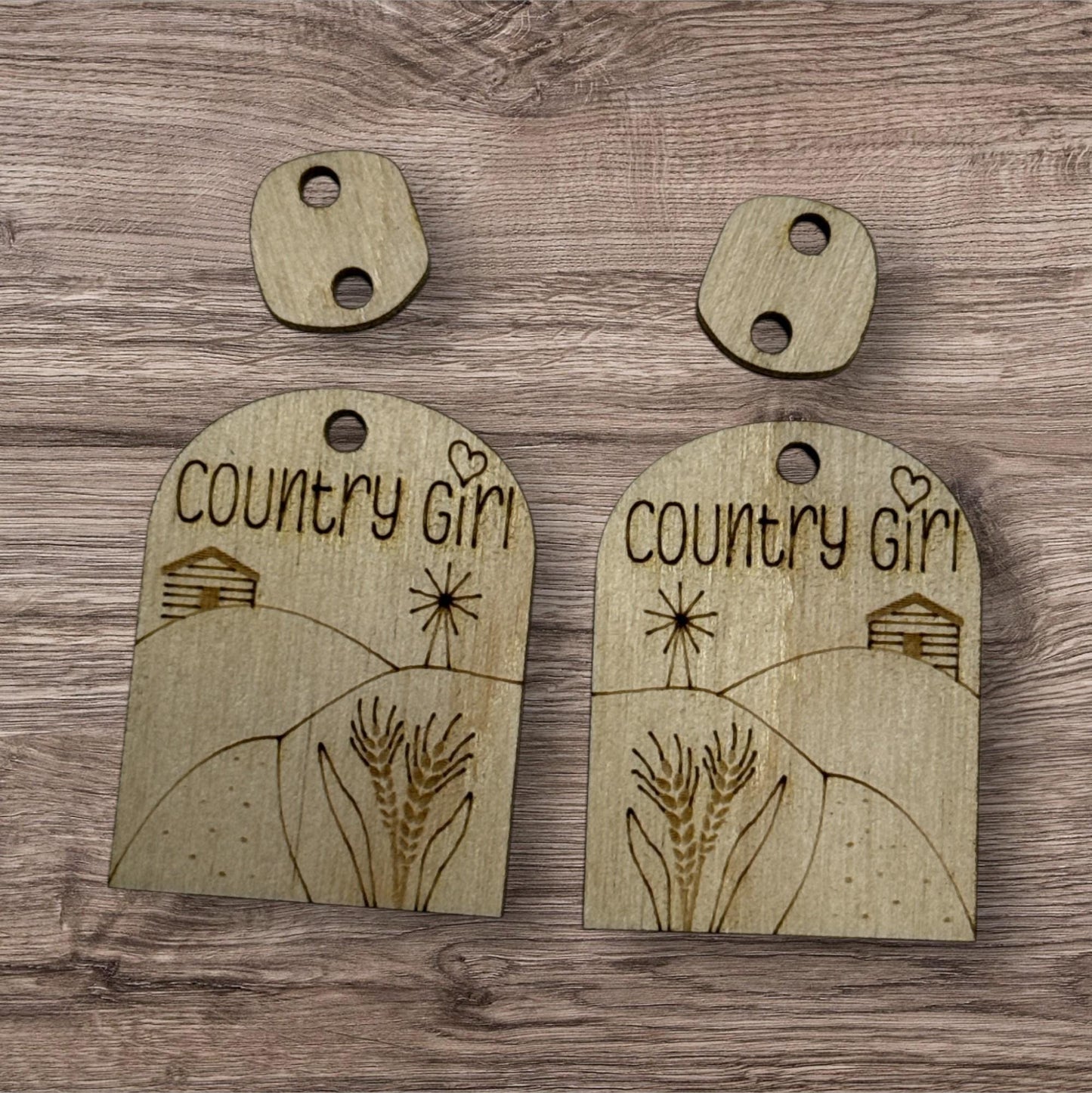DIY Country Girl Earrings, Unfinished Country Girl Earrings, Earrings unfinished, DIY Country Earrings, Country Barn Earrings
