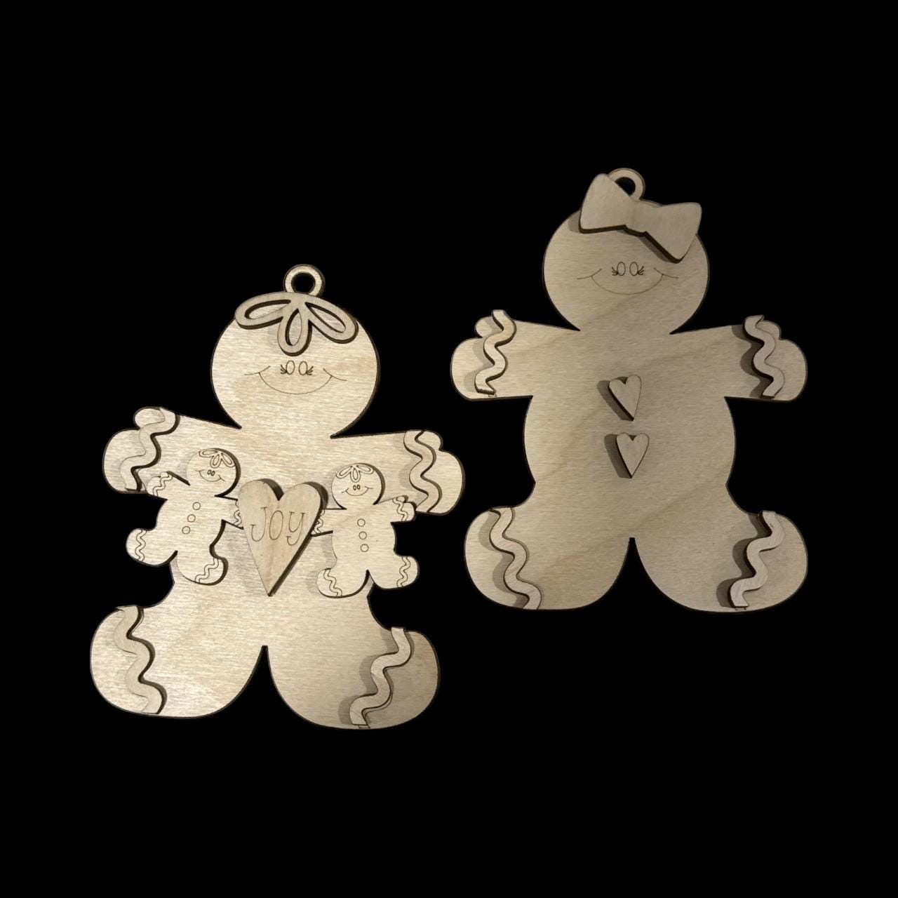 DIY Gingerbread Ornaments Unfinished Wood, DIY Christmas Craft, Gingerbread, Gingerbread Ornaments, Gingerbread Unfinished Ornament