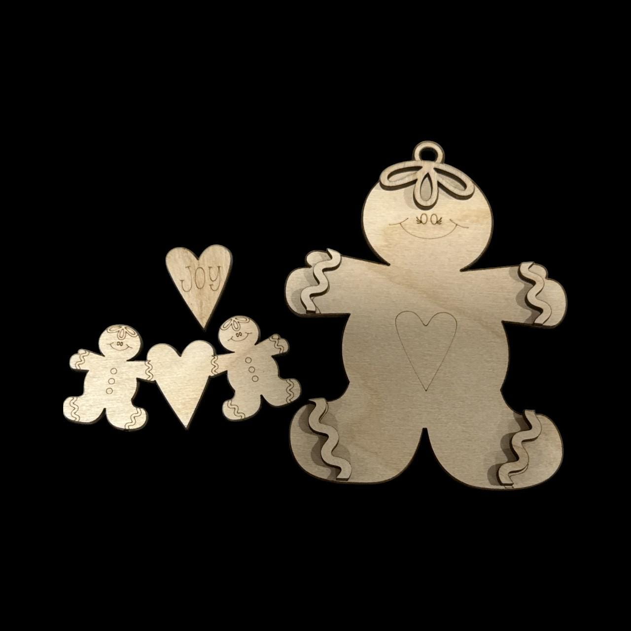 DIY Gingerbread Ornaments Unfinished Wood, DIY Christmas Craft, Gingerbread, Gingerbread Ornaments, Gingerbread Unfinished Ornament