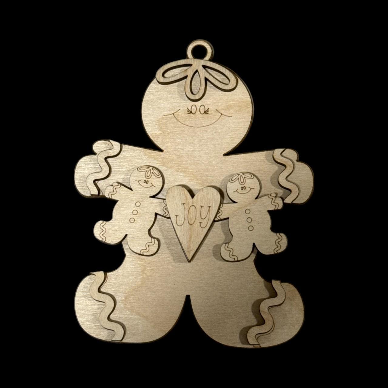 DIY Gingerbread Ornaments Unfinished Wood, DIY Christmas Craft, Gingerbread, Gingerbread Ornaments, Gingerbread Unfinished Ornament