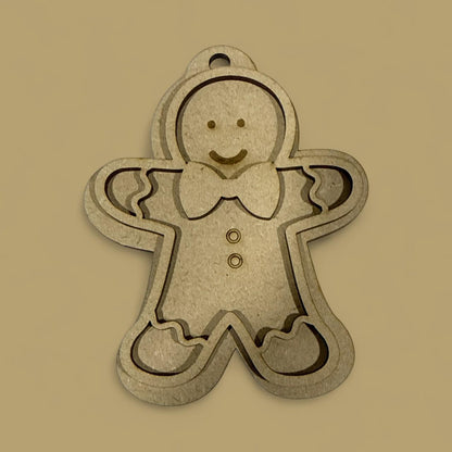 DIY Personalized Gingerbread Ornaments Unfinished Wood, DIY Christmas Craft, Layered Gingerbread, Gingerbread Ornaments, unfinished Ornament