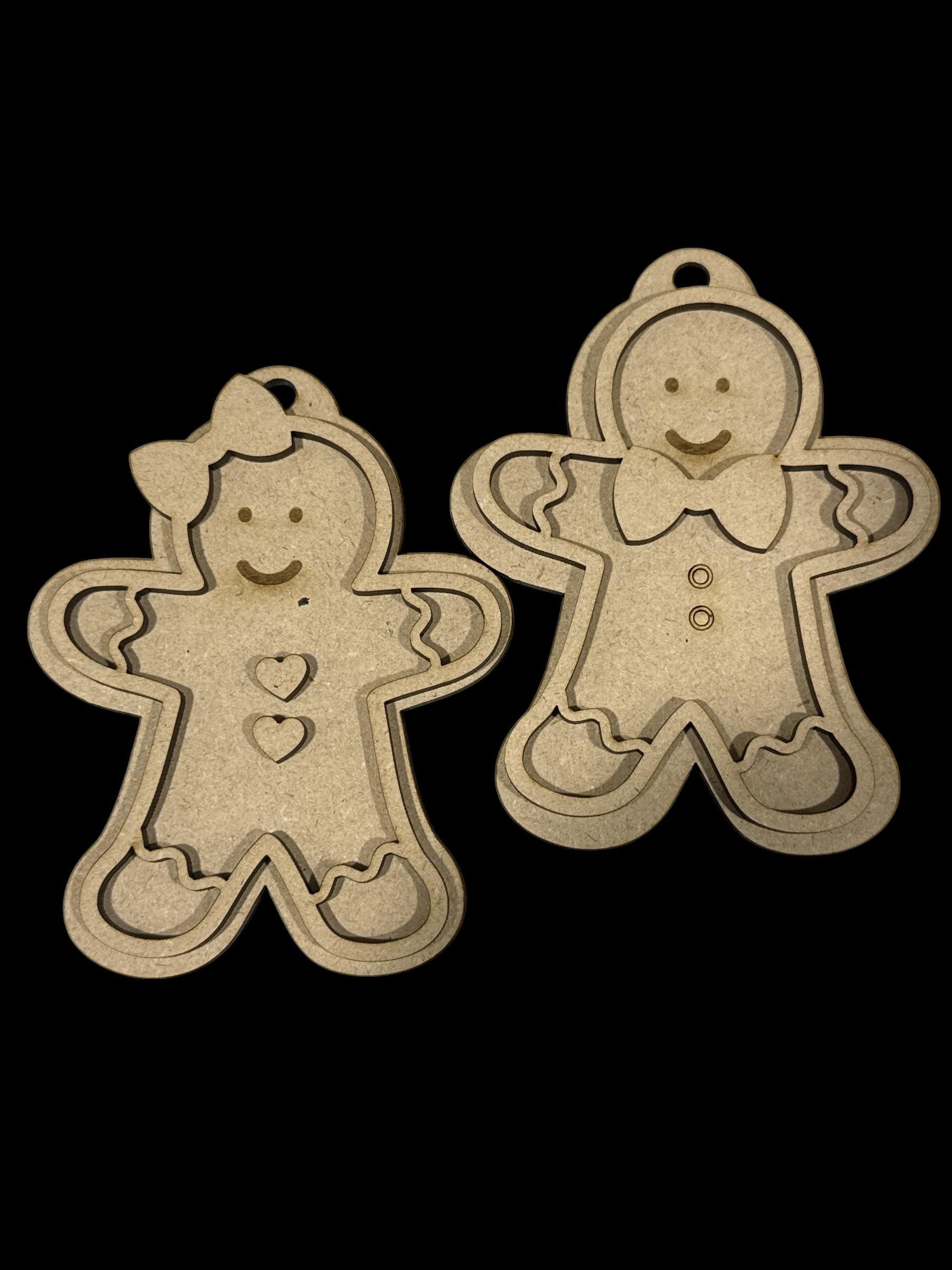 DIY Personalized Gingerbread Ornaments Unfinished Wood, DIY Christmas Craft, Layered Gingerbread, Gingerbread Ornaments, unfinished Ornament
