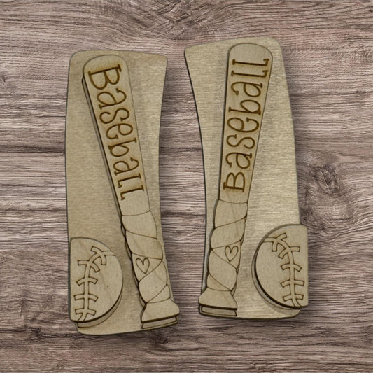 DIY Baseball bat and ball Hair Clip, Claw Clip Unfinished Wood Laser Cut Blank, 4" claw Clip, Baseball Claw clip unfinished, hair clip