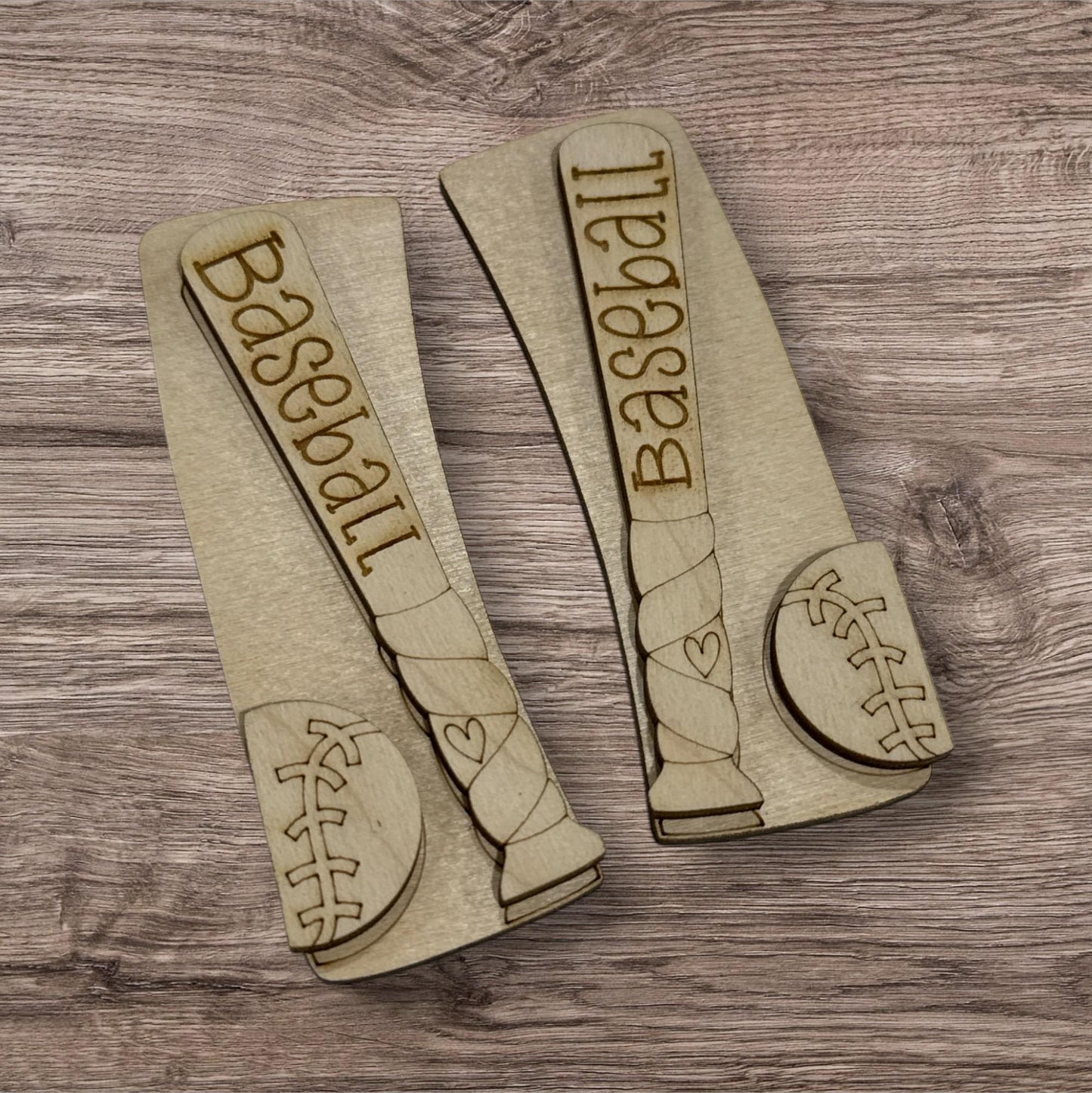 DIY Baseball bat and ball Hair Clip, Claw Clip Unfinished Wood Laser Cut Blank, 4" claw Clip, Baseball Claw clip unfinished, hair clip