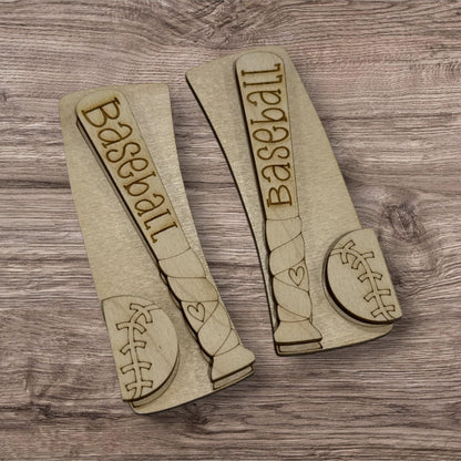DIY Baseball bat and ball Hair Clip, Claw Clip Unfinished Wood Laser Cut Blank, 4" claw Clip, Baseball Claw clip unfinished, hair clip