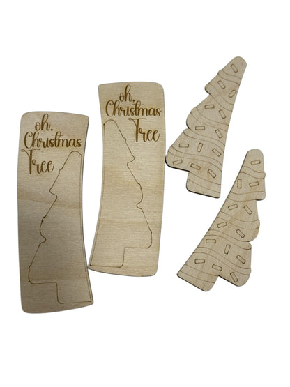 DIY Oh Christmas Tree, Christmas Cake Tree, Claw Clip Unfinished Wood Laser Cut Blank, 4" claw Clip, Sprinkled Tree Claw clip unfinished