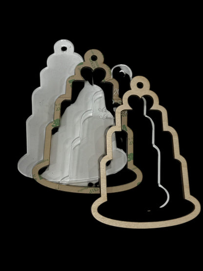 Wedding Shaker DIY Shaker Ornament:Unfinished Acrylic & Wood, Customize, Layered Ornament, Acrylic Shaker, Mr and Mrs. Shaker, 1st Christmas