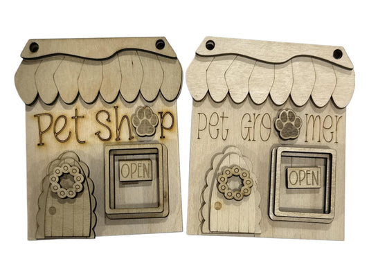 Pet Shop or Pet Groomer Ornament DIY, unfinished ornaments, holiday crafts, Personalized with Shop, unfinished wood ornament, DIY decor