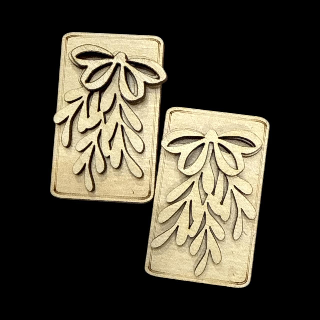 DIY Christmas Greenier Claw Clip: Unfinished Wood Laser Cut Blank