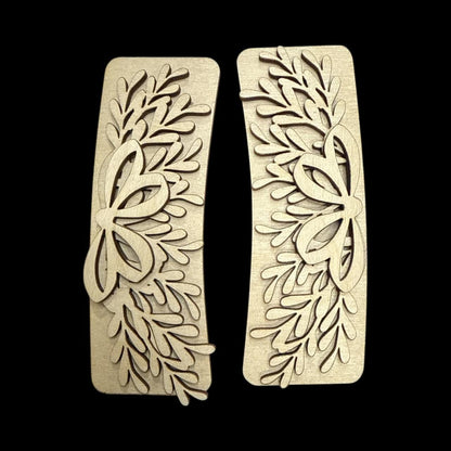 DIY Christmas Greenier Claw Clip: Unfinished Wood Laser Cut Blank