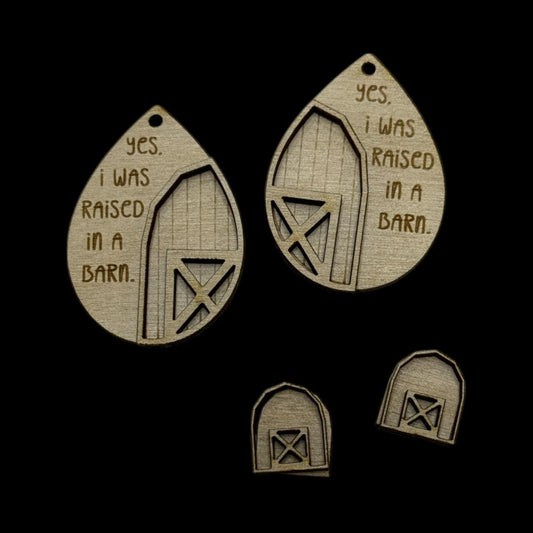 DIY Yes I was raised in a Barn Earrings, Stud Barn Earrings, Barn Earrings DIY, Paint your own Earrings, Barn Unfinished, Raised in a Barn