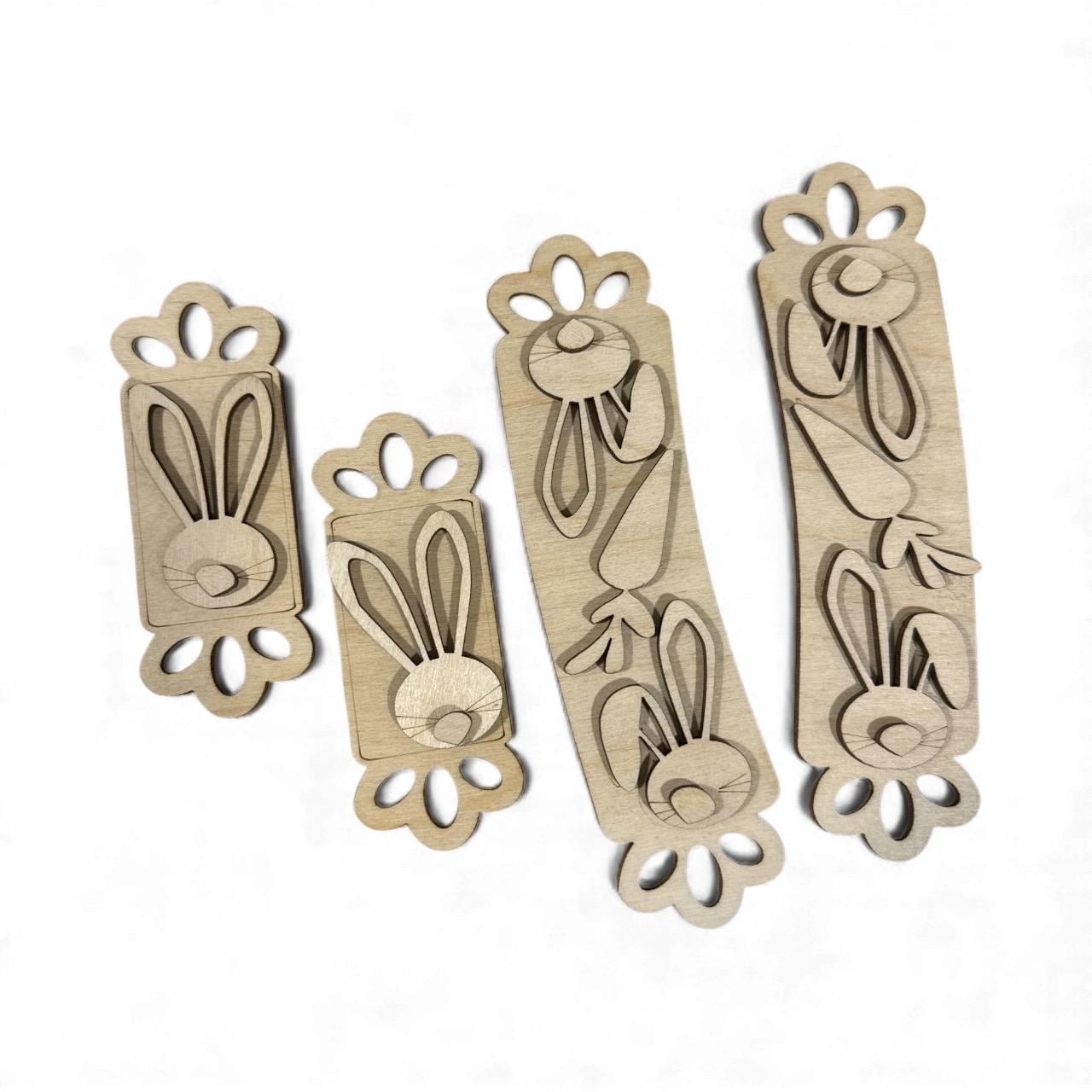 DIY Easter Ears Claw Clip: Unfinished Wood Laser Cut Blank