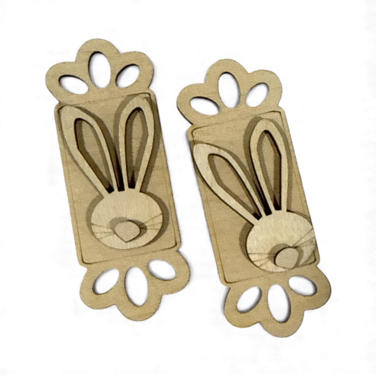 DIY Easter Ears Claw Clip: Unfinished Wood Laser Cut Blank