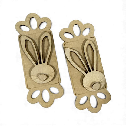 DIY Easter Ears Claw Clip: Unfinished Wood Laser Cut Blank