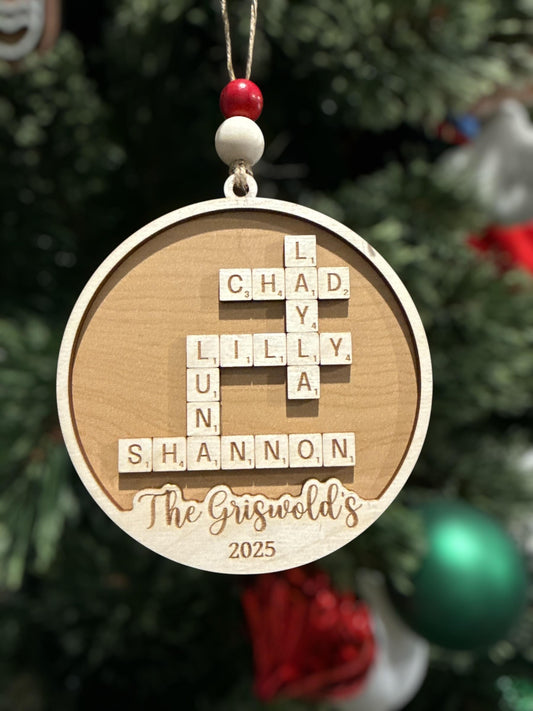 Scrabble ornament personalized: customized