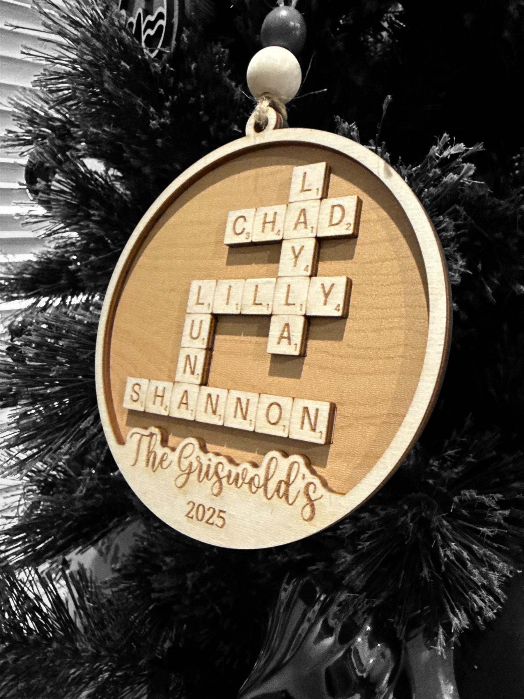 Scrabble ornament personalized: customized