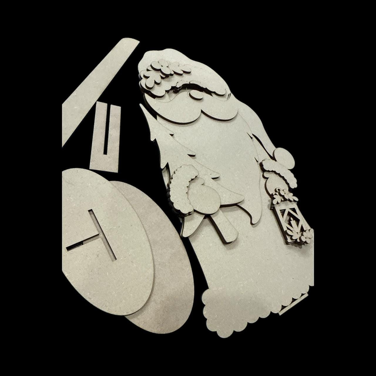 Woodland Santa Shelf Sitter, Winter Santa 3 Sizes, Santa Shelf Sitter, Woodland Santa, Unfinished Wooden Shelf,
