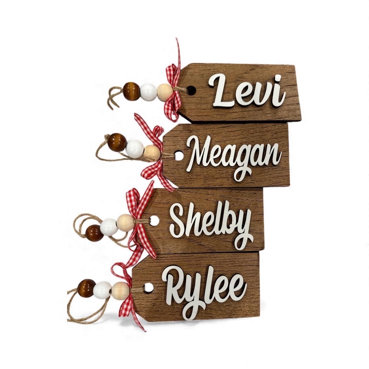 Rectangle Stocking Tags, Personalized Wooden Name Tags, Stocking Tag, Wooden Name Tags