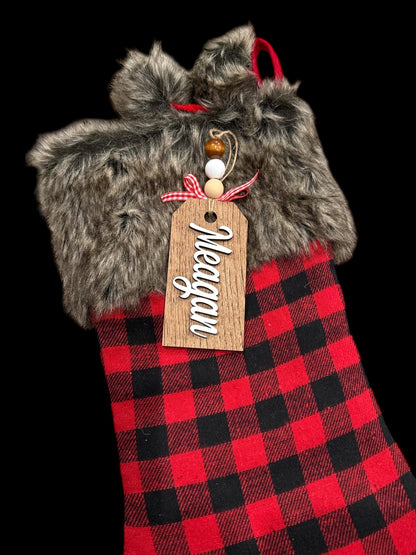 Rectangle Stocking Tags, Personalized Wooden Name Tags, Stocking Tag, Wooden Name Tags