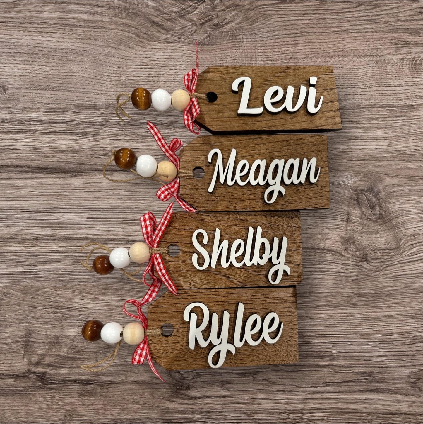 Rectangle Stocking Tags, Personalized Wooden Name Tags, Stocking Tag, Wooden Name Tags
