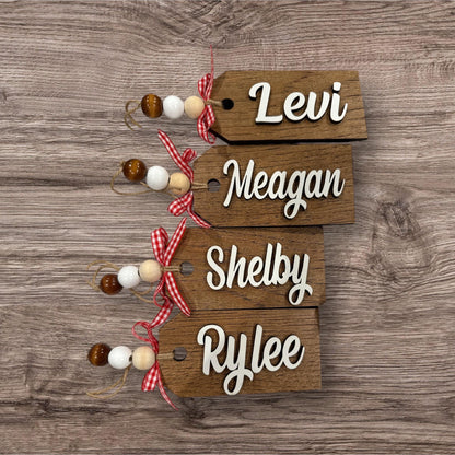 Rectangle Stocking Tags, Personalized Wooden Name Tags, Stocking Tag, Wooden Name Tags