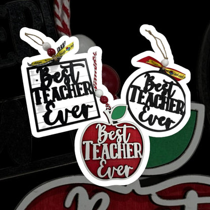 Best Teacher Ever Notepad Ornament, Teacher Gift, Apple Ornament