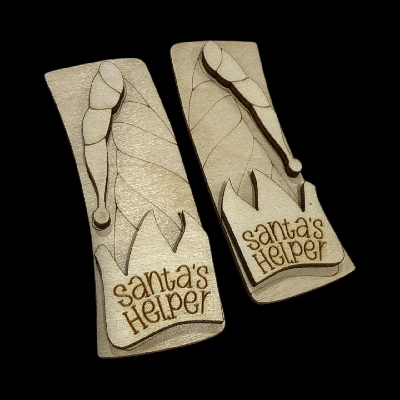 DIY Santas Helpers Claw Clip: Unfinished Wood Laser Cut, Holiday