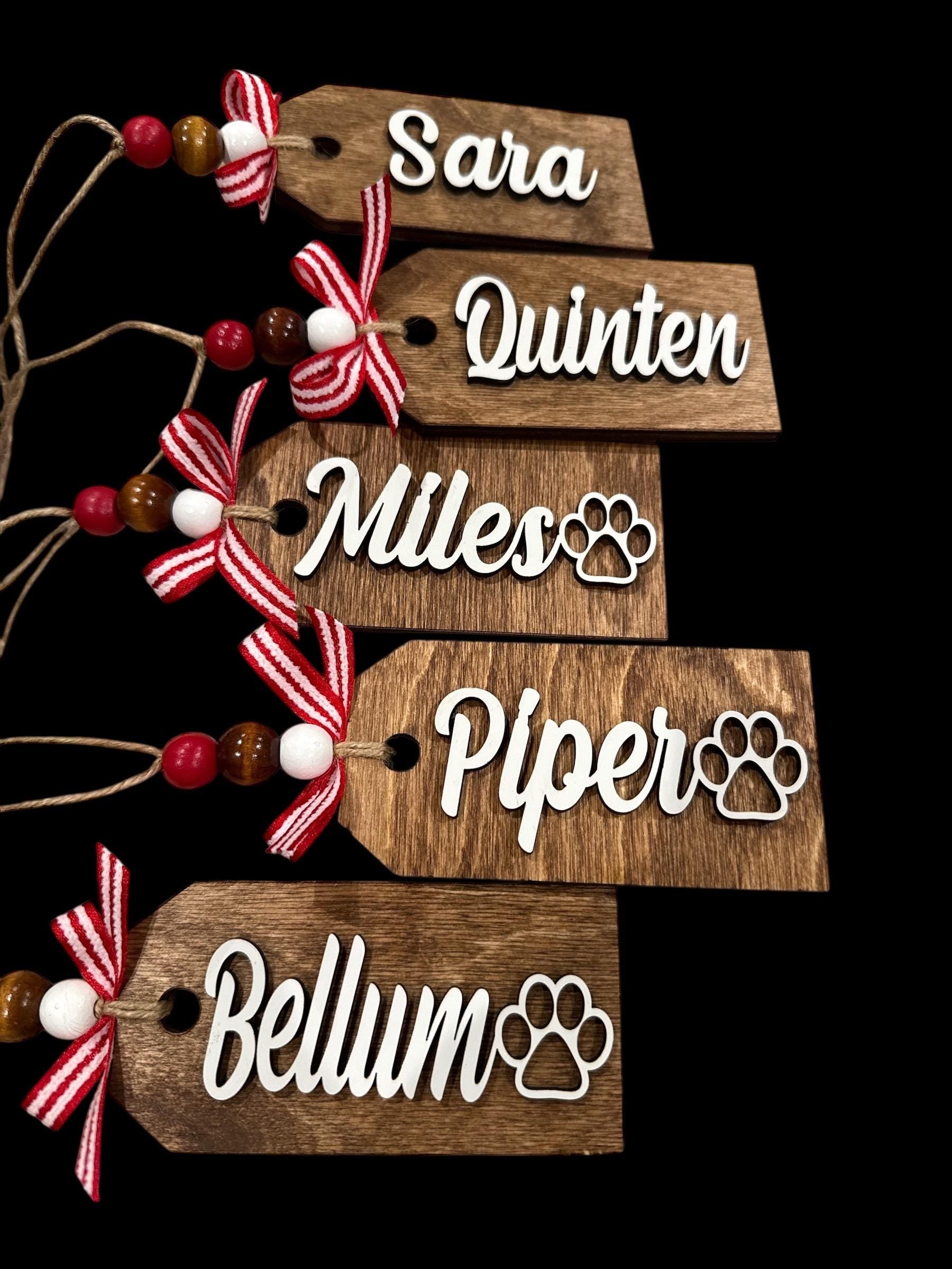 Rectangle Stocking Tags, Personalized Wooden Name Tags, Stocking Tag, Wooden Name Tags