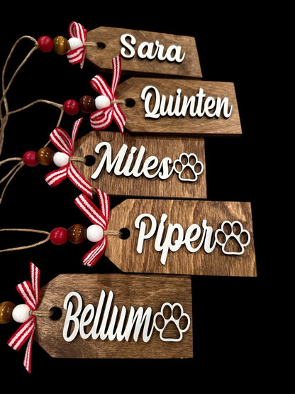 Rectangle Stocking Tags, Personalized Wooden Name Tags, Stocking Tag, Wooden Name Tags