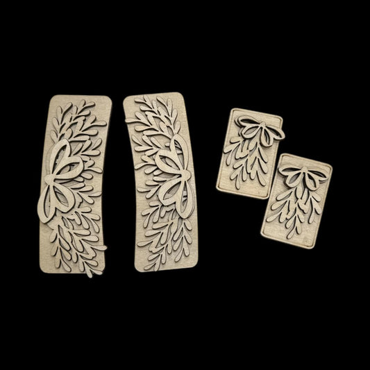 DIY Christmas Greenier Claw Clip: Unfinished Wood Laser Cut Blank