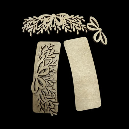 DIY Christmas Greenier Claw Clip: Unfinished Wood Laser Cut Blank