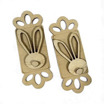 DIY Easter Ears Claw Clip: Unfinished Wood Laser Cut Blank