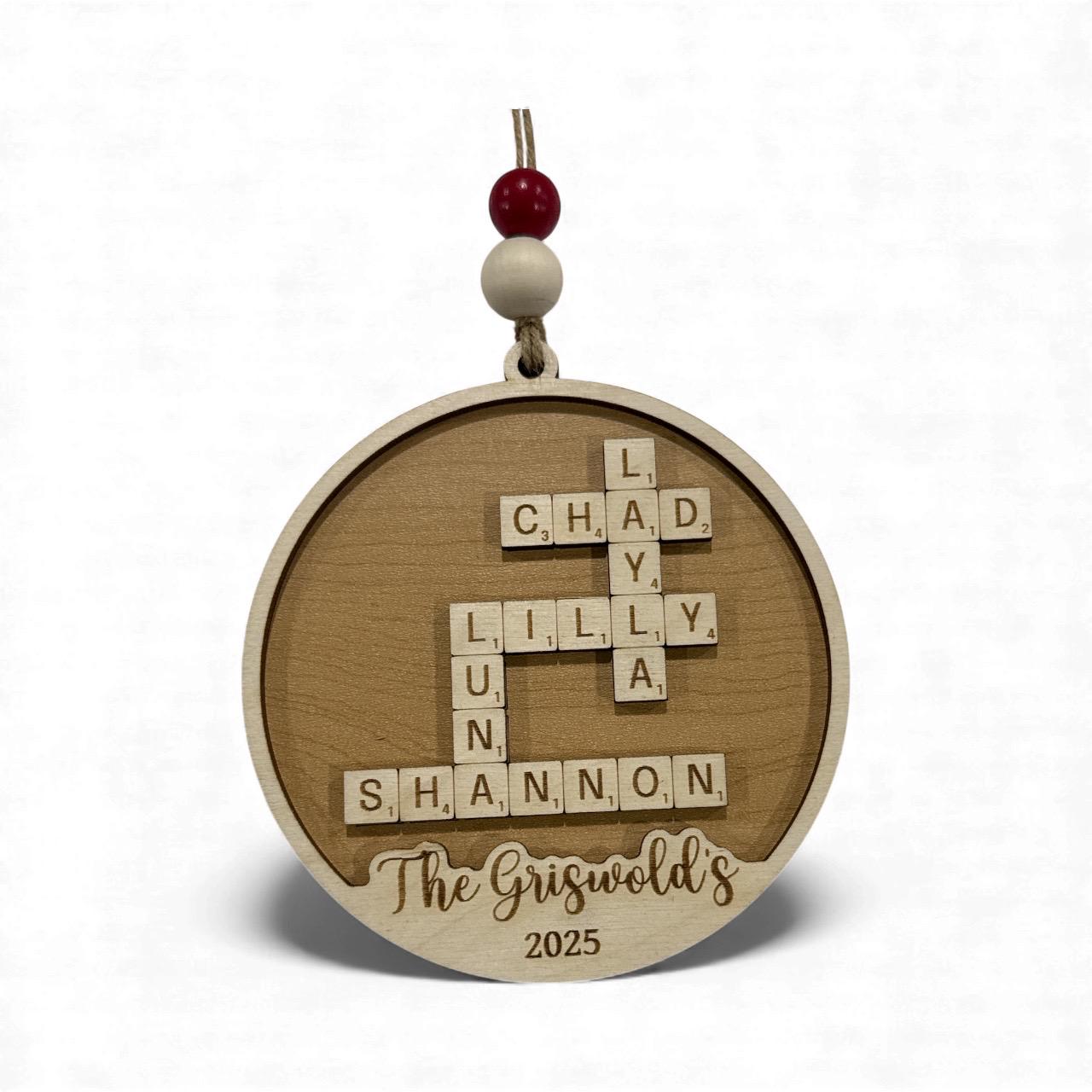 Scrabble ornament personalized: customized